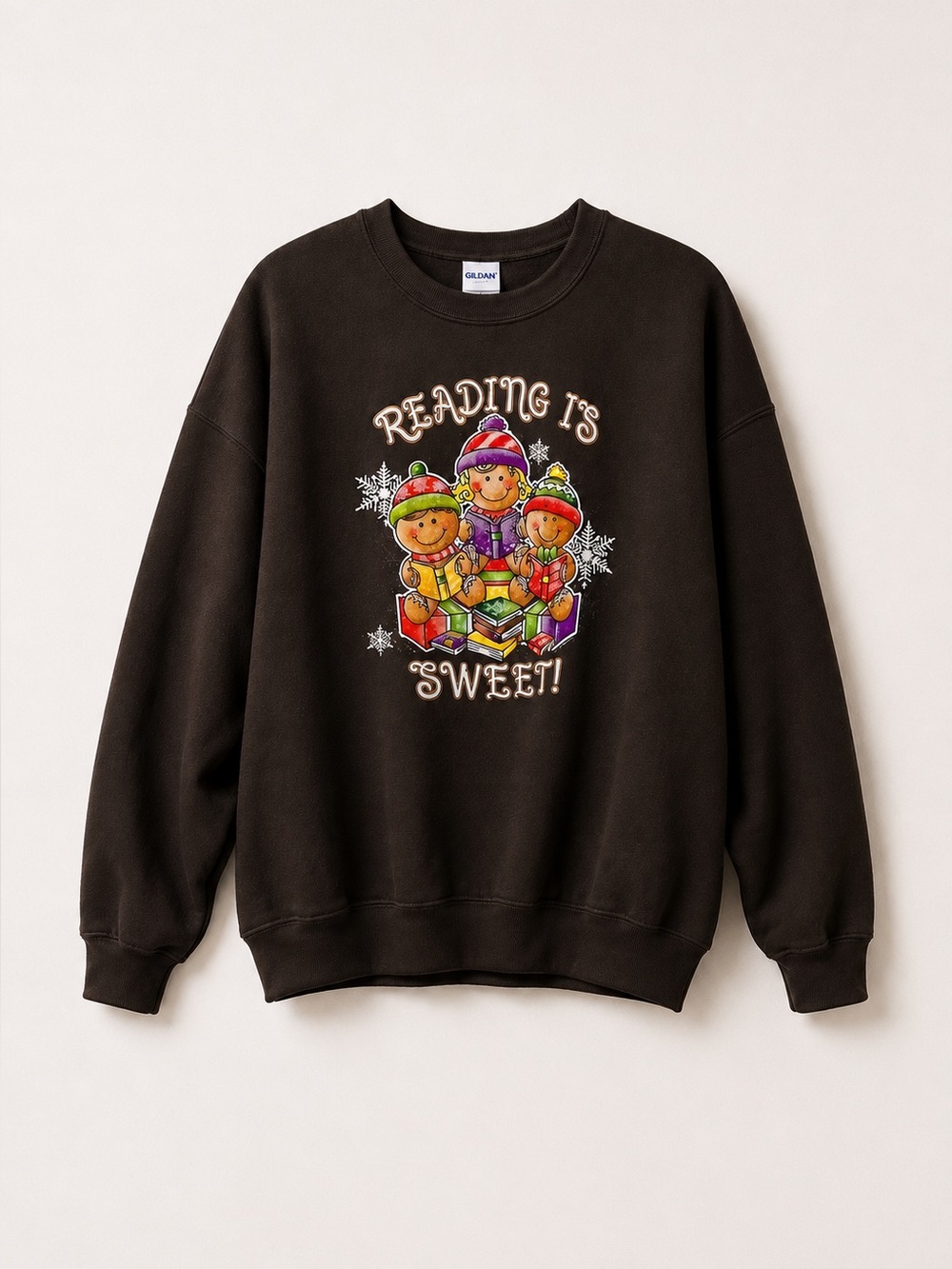 Reading Is Sweet Christmas Holiday Library Sweatshirt Plus Size 2XL